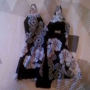 Floral Black and White One-Piece Swimsuit